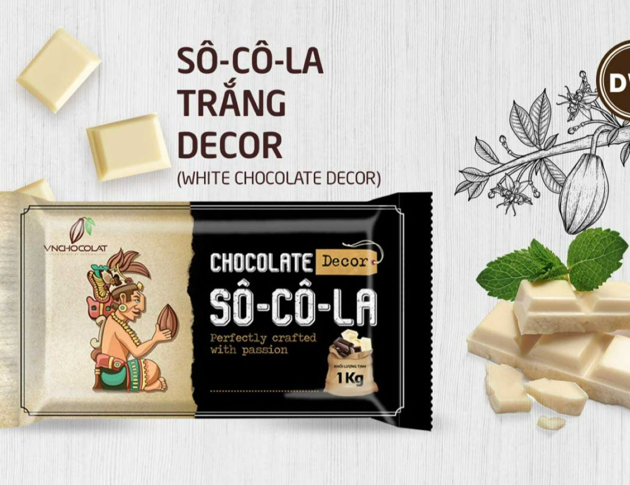 Socola Trắng Decor VNChocolat Túi 1kg