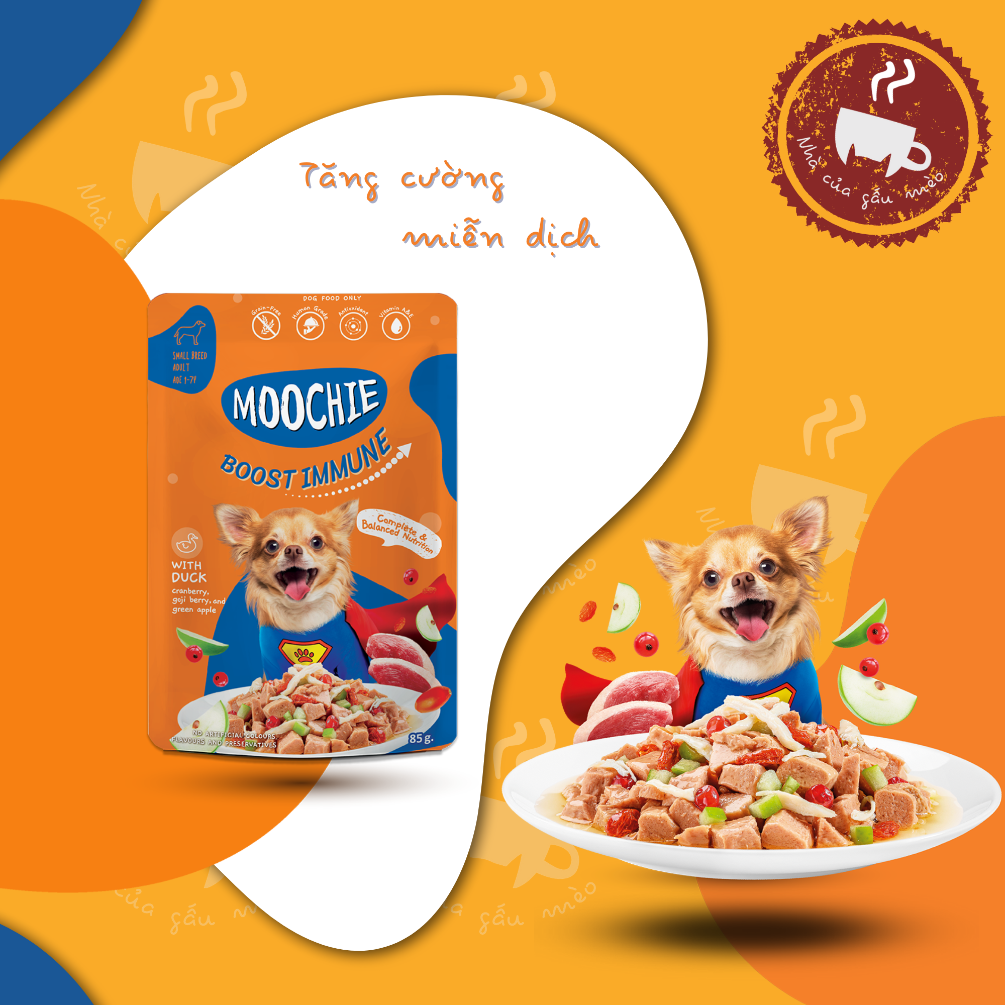 Pate Moochie dạng gói dành cho chó mọi lứa tuổi - 85gr (6 vị)