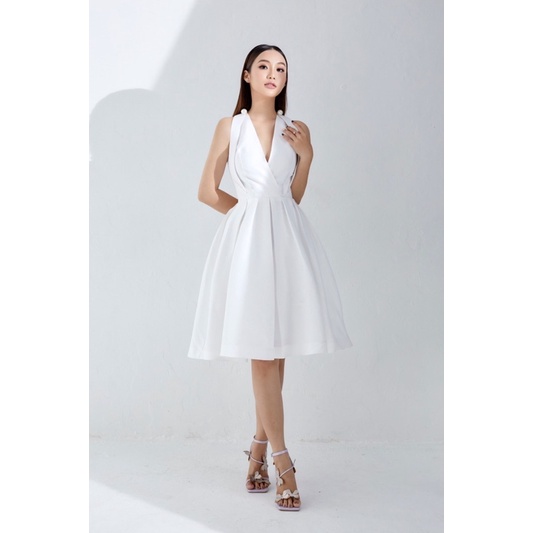 LALLA - Đầm sát nách Luli cổ chữ V xoè nhẹ nữ