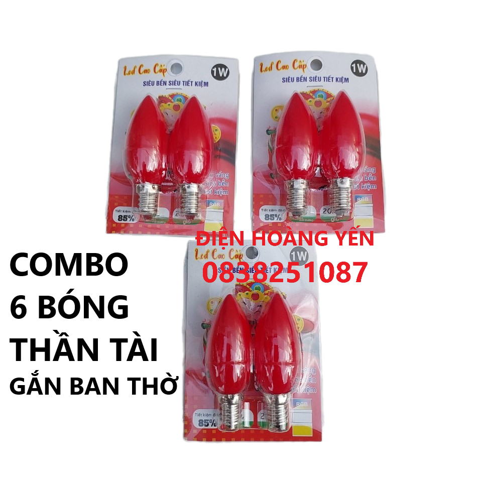 Bộ 10 bóng led ớt trang trí bàn thờ ( Led trái ớt ) đui e12