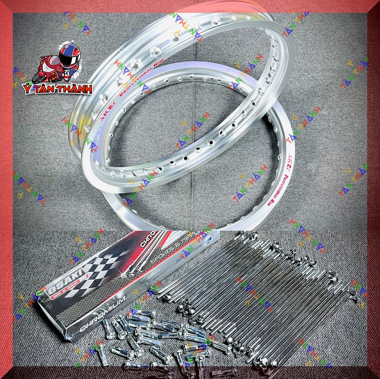 Niềng nhôm ekei 1.4-1.6-14 có căm crom cho xe tay ga ms33