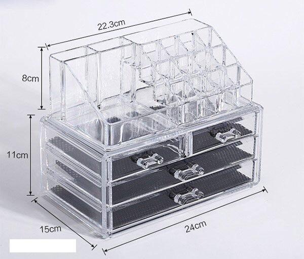 Khay đựng mỹ phẩm mika 4 tầng