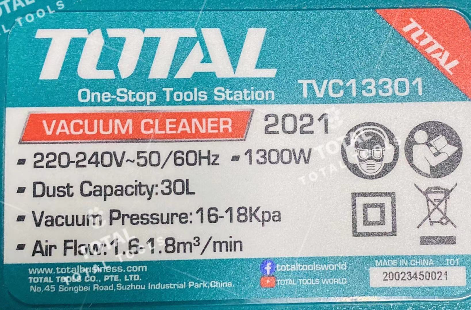 [HCM]Máy hút bụi 30 Lít 1300W Total TVC13301 ( hút khô & ướt )