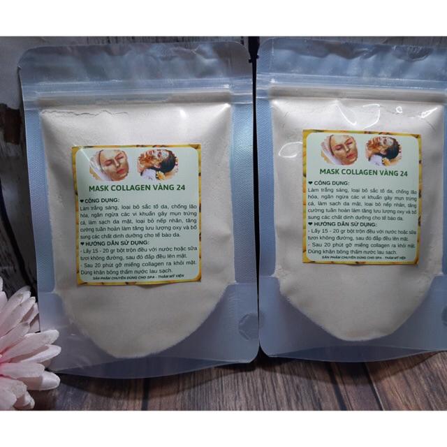 1kg Bột mặt nạ Dẻo Vàng collagen 24k (vàng sâm) handmade