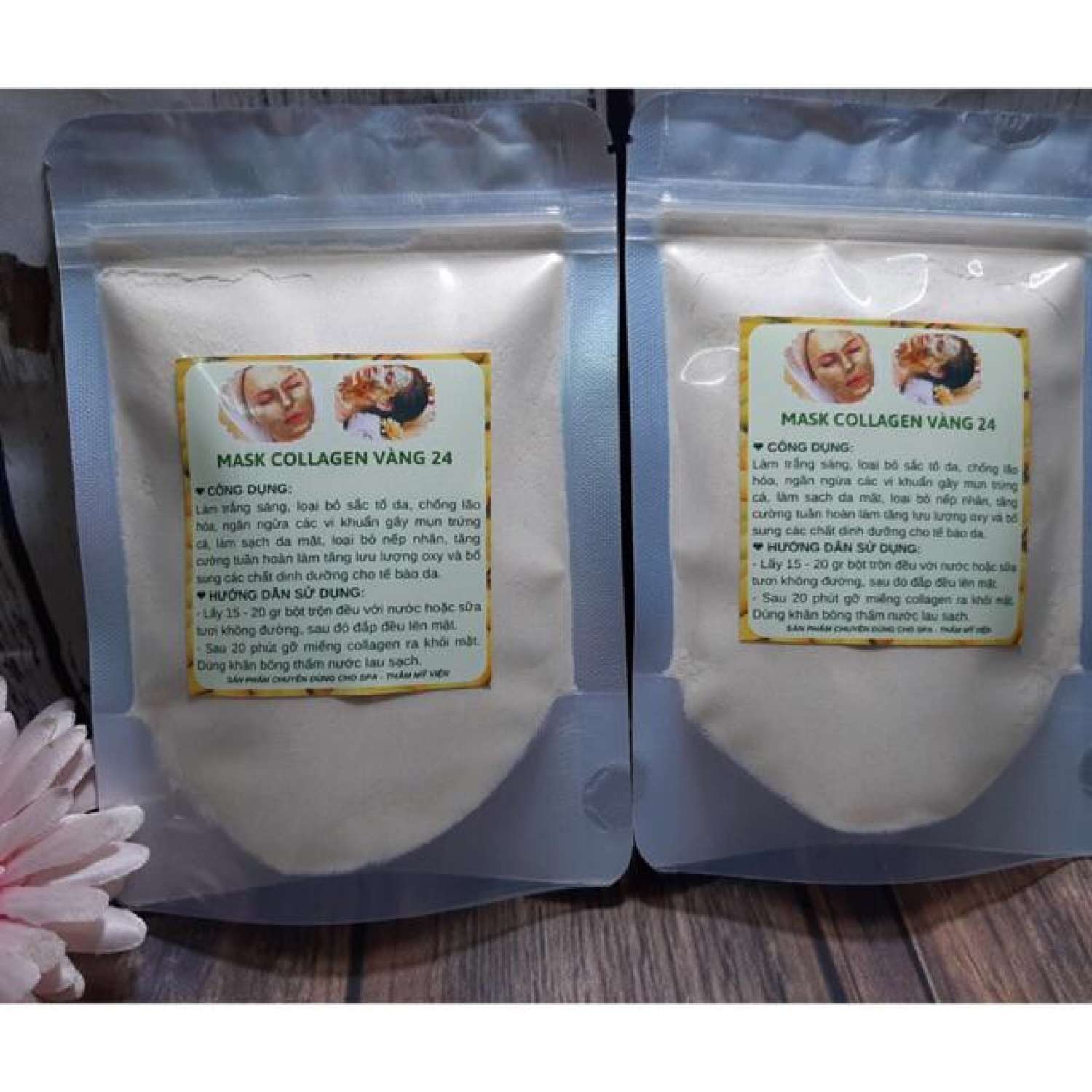 1kg Bột mặt nạ Dẻo Vàng collagen 24k handmade