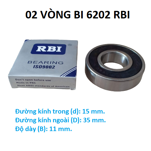 02 vòng bi 6202 RBI chất lượng cao