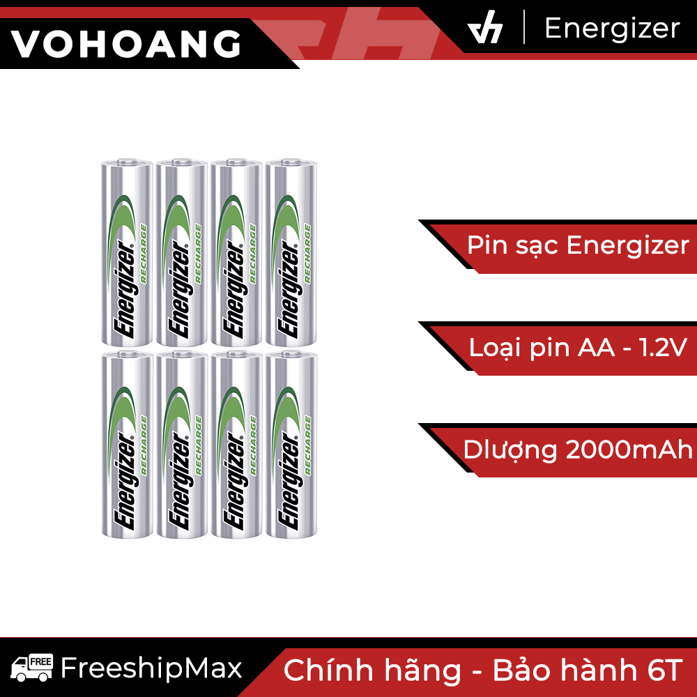Bộ 8 Pin sạc Energizer TRAY 2000mAh