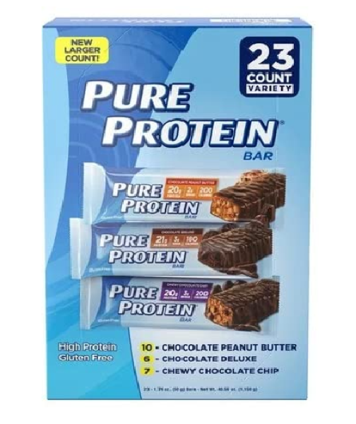 Hộp 23 thanh Protein PURE tăng cân, tăng cơ, ~20g Protein/thanh (3 vị Socola)