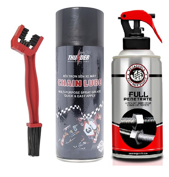 [HCM]Combo chai xịt vệ sinh sên Megacools và chai xịt dưỡng sên Thunder tặng bàn chải sên 3D cao cấp