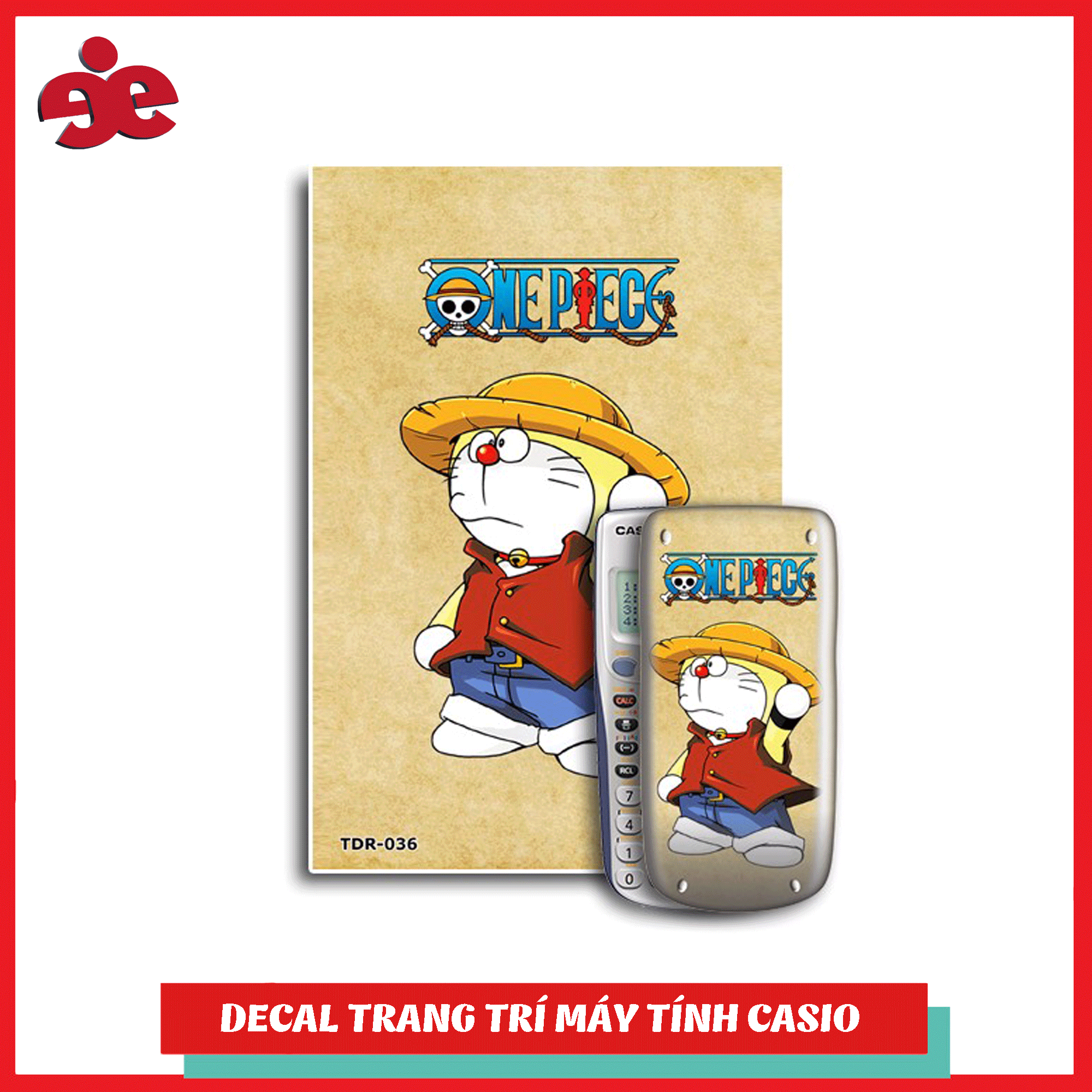 Bộ 2 decal trang trí máy tính cầm tay Doreamon 036