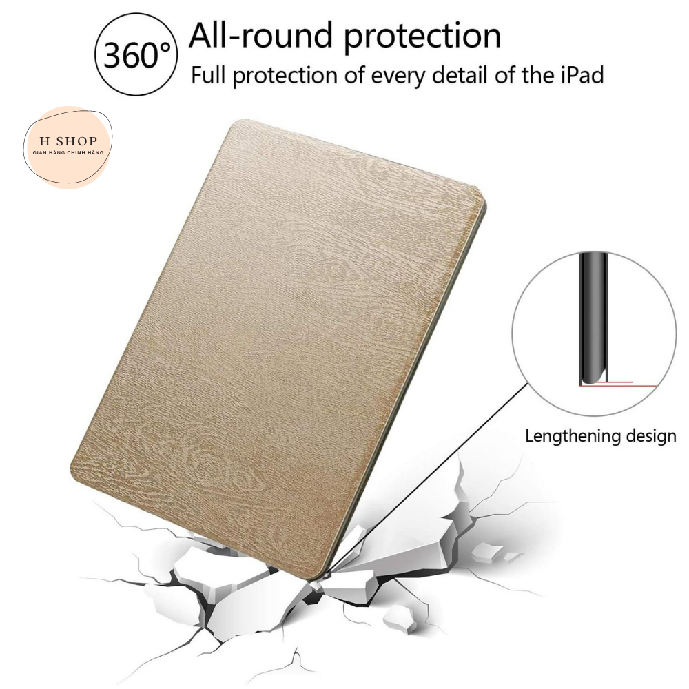 Bao da iPad Mini 123 Vân Gỗ - Bao da mới siêu hot năm 2017 - PKCB