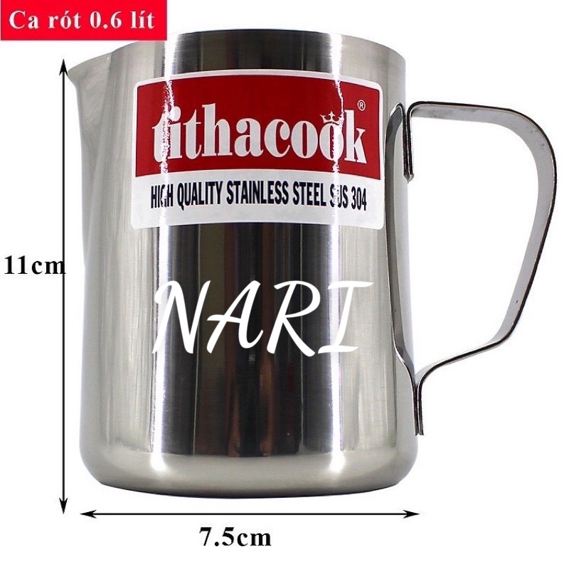 Ca inox, ca nước inox 304 có nắp và không nắp loại lớn 2 lít tithacook cao cấp - gia dụng nari
