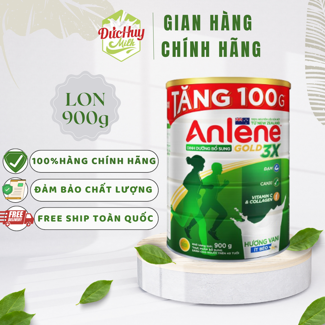 Sữa bột anlene gold 3x hương vanilla lon 900g