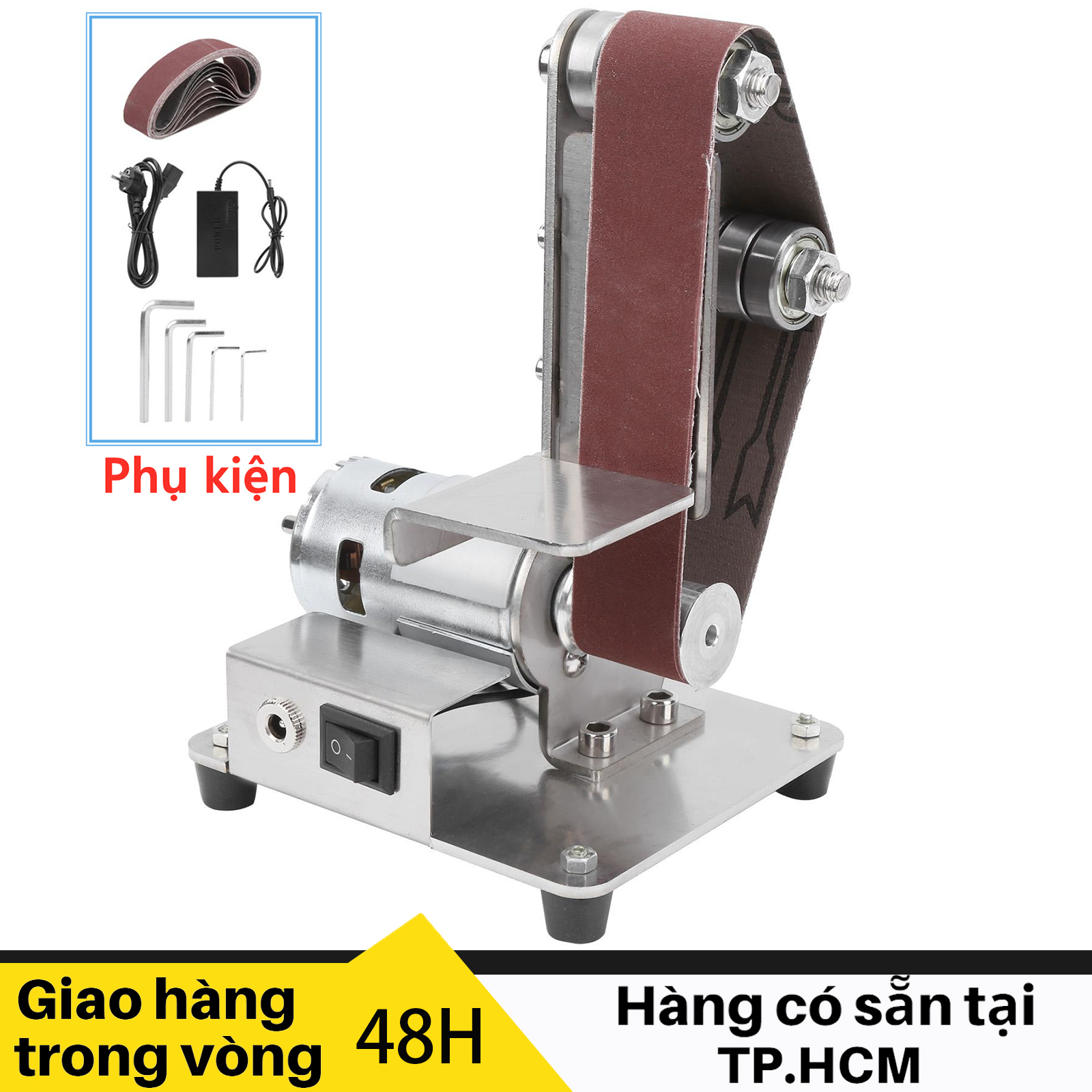 775 Máy mài đa năng, Máy chà nhám đai, Máy mài đai điện mini, Máy cắt đánh bóng, Máy mài cạnh với 10 đai chà nhám & Điều khiển 7 tốc độ