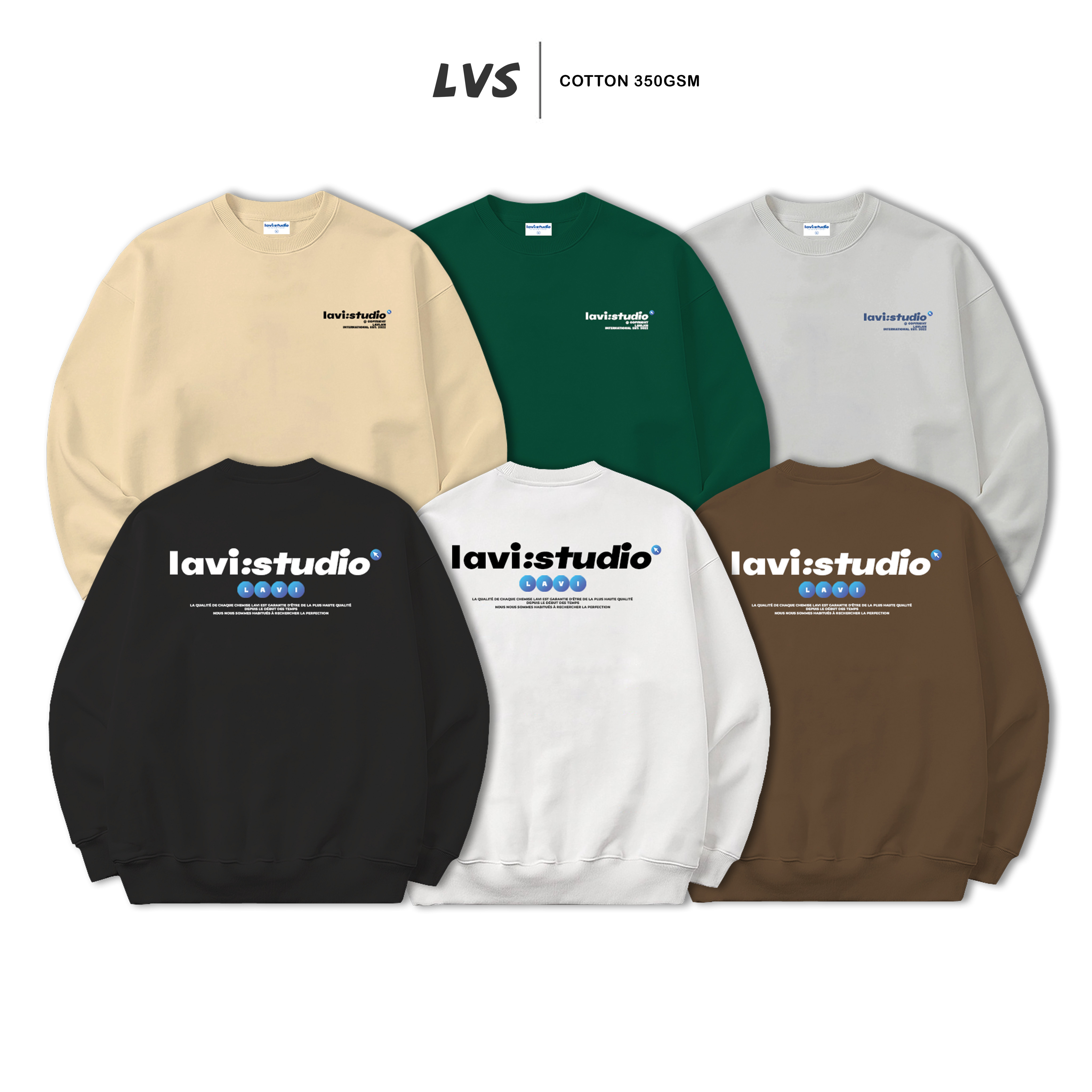 Áo Sweater Form rộng Lavi - Studio nỉ chân cua