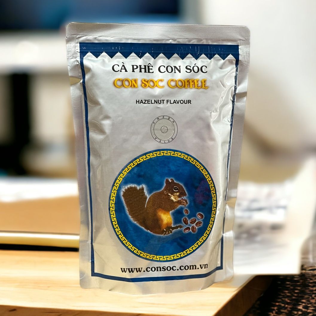 Cà phê CON SÓC BỊCH XANH 500GAM - Cà phê pha phin