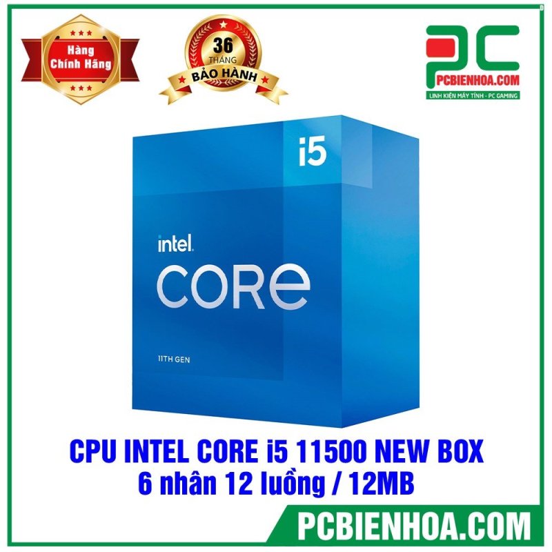 Bảng giá CPU INTEL CORE I5 11500 NEW BOX (2.7GHZ TURBO UP TO 4.4GHZ / 6 NHÂN 12 LUỒNG / 12MB CACHE / 65W) Phong Vũ
