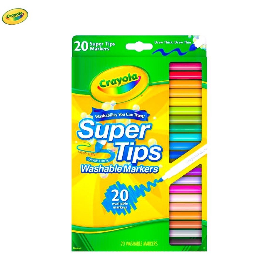 BỘ BÚT LÔNG CRAYOLA SUPERTIPS 10/20/50/100 MÀU (BÚT LÔNG NÉT MẢNH - NÉT  ĐẬM, CÓ THỂ RỬA ĐƯỢC) 