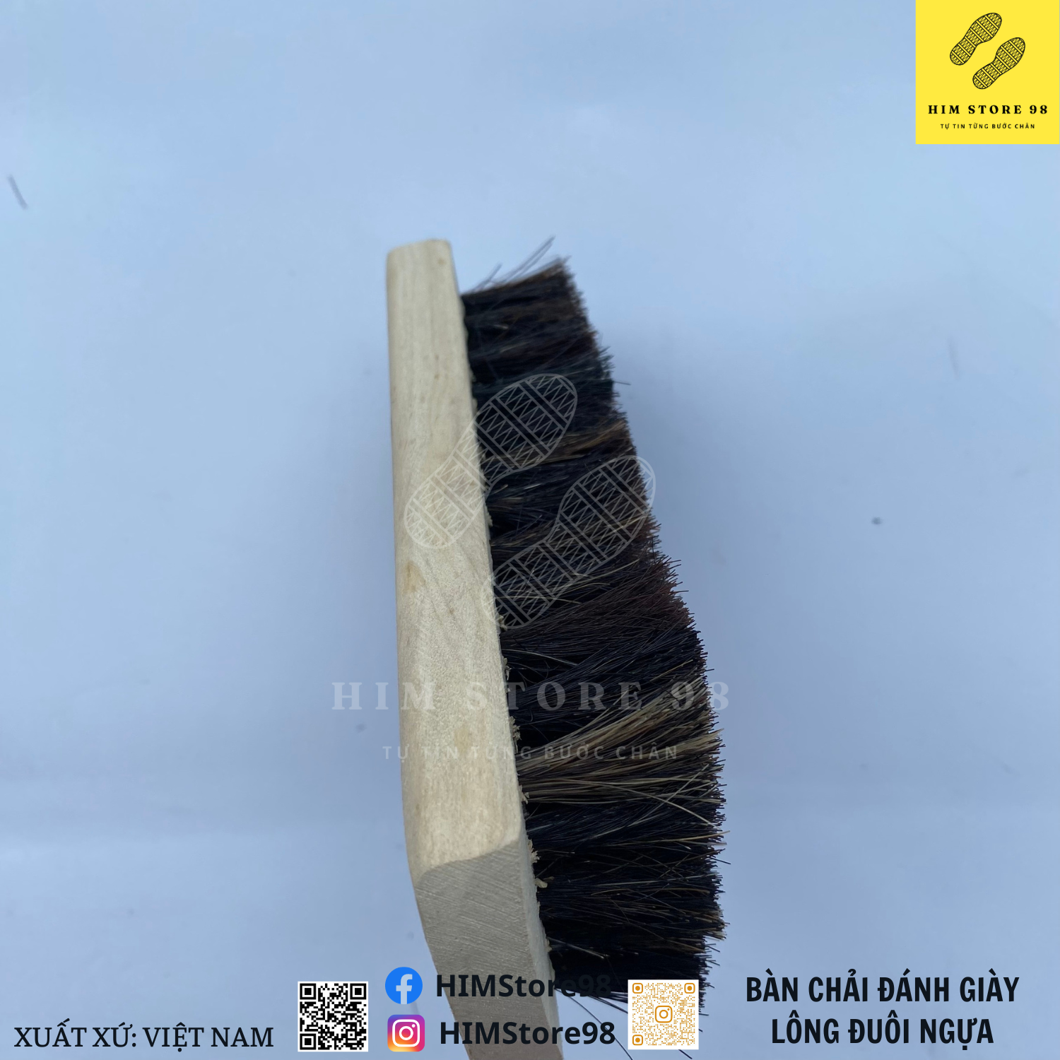 Bàn chải đánh giày lông đuôi ngựa, mềm mại
