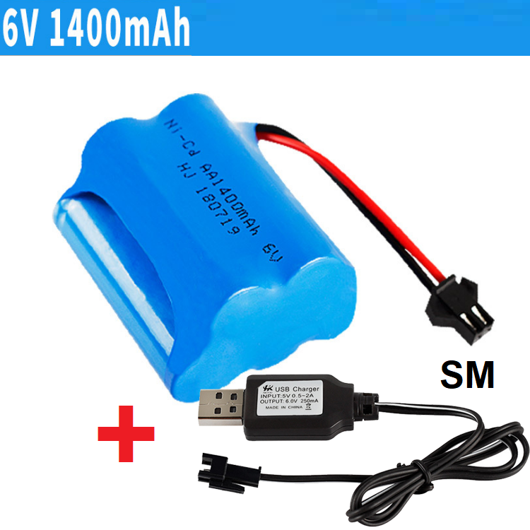 Pin 6v 1400mah dung lượng cao dùng cho xe mô hình điều khiển từ xa ghép 2 hàng cổng nối SM