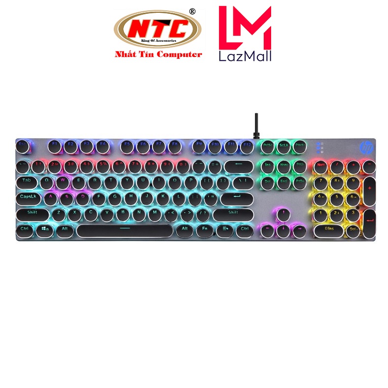 Bàn phím cơ blue switch HP GK400Y phím tròn mạ bạc - hơn 20 chế độ led tùy chỉnh - Nhat Tin Authorised Store