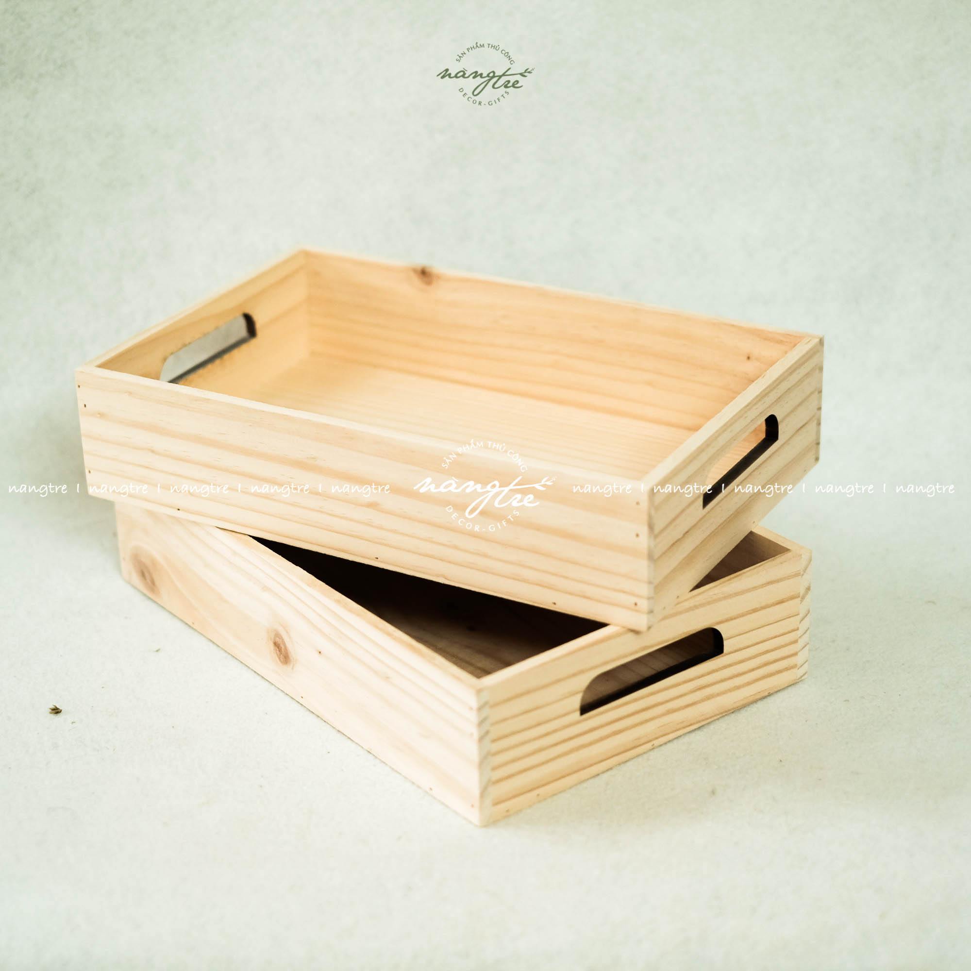 Khay quà bằng gỗ/ Khay gỗ đựng quà (8x28x38cm)