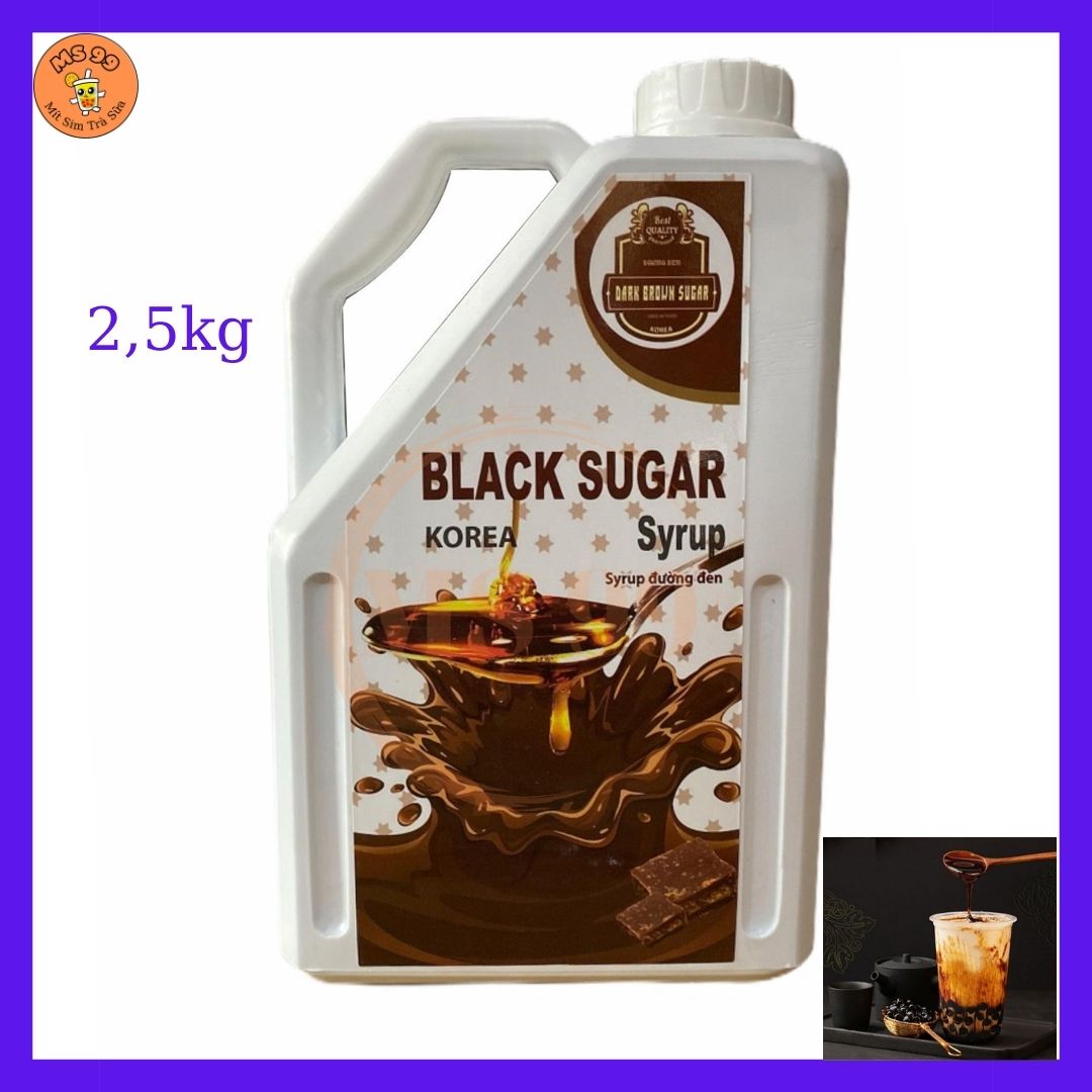 syrup siro đường đen hàn quốc can 2,5kg nguyên liệu làm trà sữa MS99