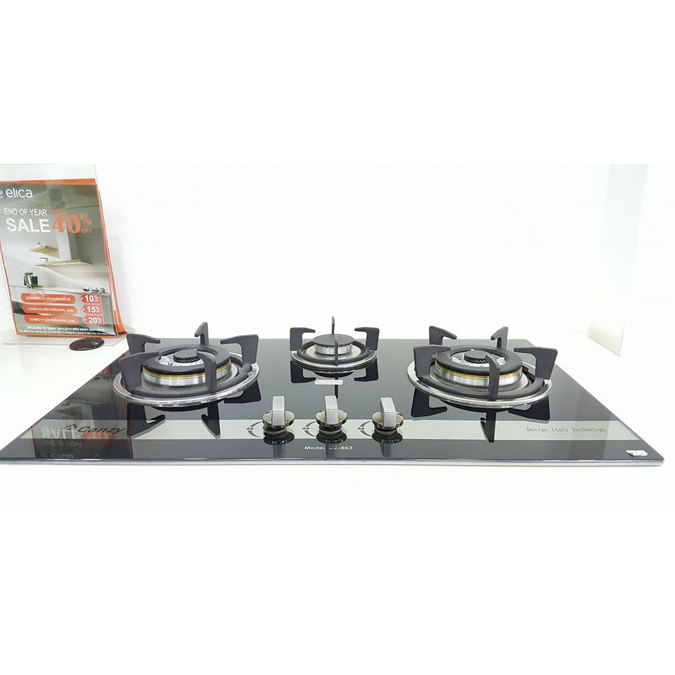 Bếp gas âm Canzy CZ 863 (Cảm ứng ngắt Gas tự động, Bảo Hành 36 Tháng )