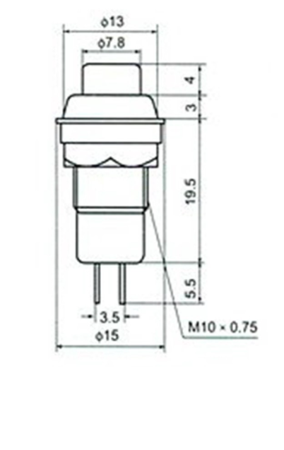 ( 5 cái ) Công tắc nhấn nhả 10mm 250V 3A.