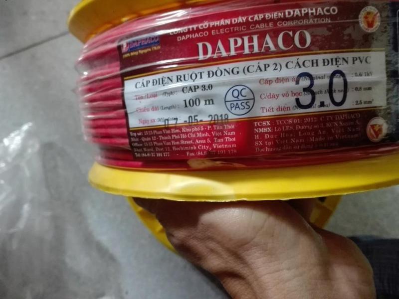 [HCM]DÂY ĐIỆN ĐƠN - DAPHACO - CV 3.0