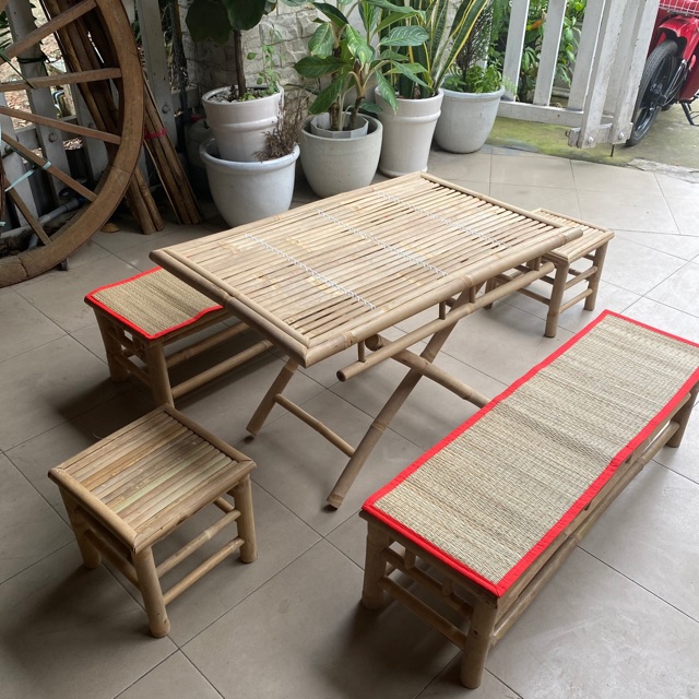 Bộ bàn ghế tre 7 món