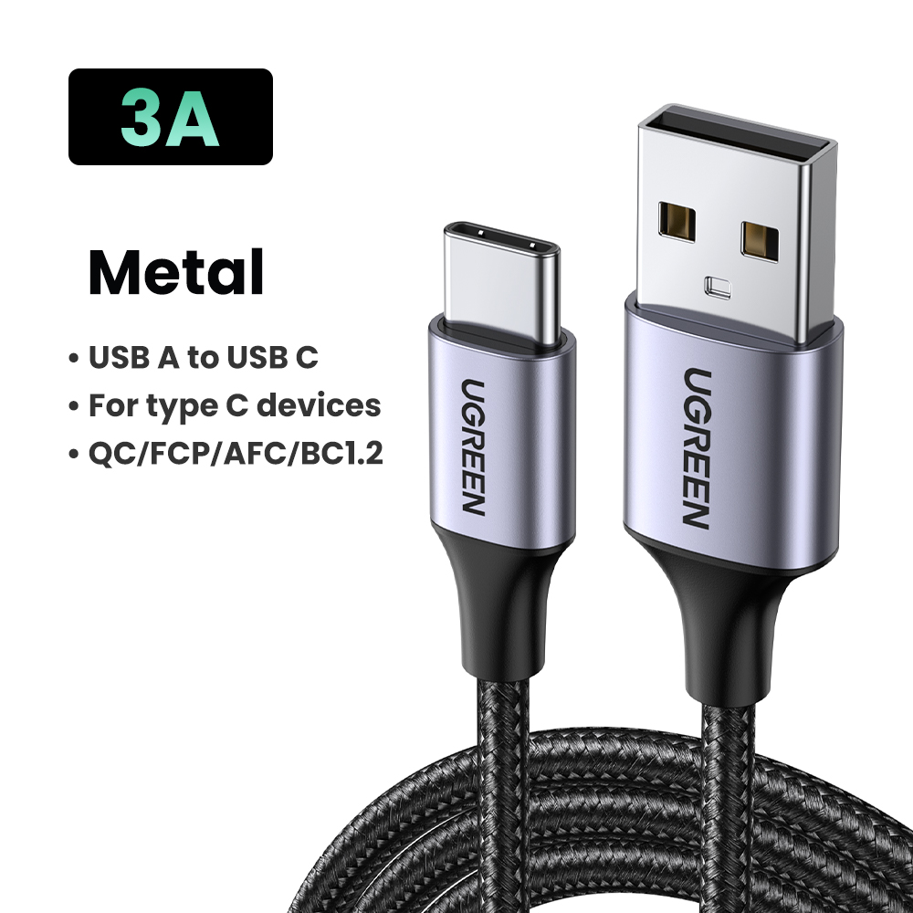 UGREEN 3A USB Type C Cable For Realme Samsung S23 S22 Xiaomi 11t Xiaomi 12t Fast Charging Wire USB-C Charger Data Cord For iPad Samsung Poco USB C