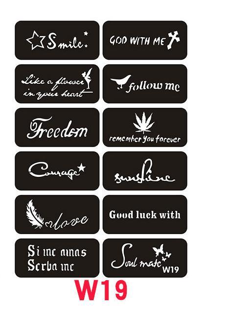 KHUÔN XĂM HÌNH XĂM TẠM THỜI W19 KHỔ A4 không kèm mực