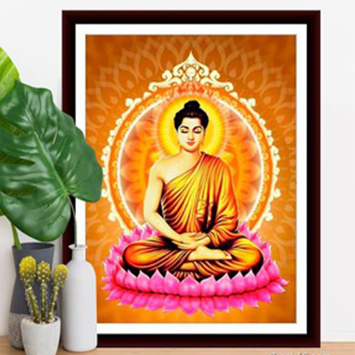 Tranh thêu đức phật tọa đài sen lv3433 kích thước 50 x 70 cm