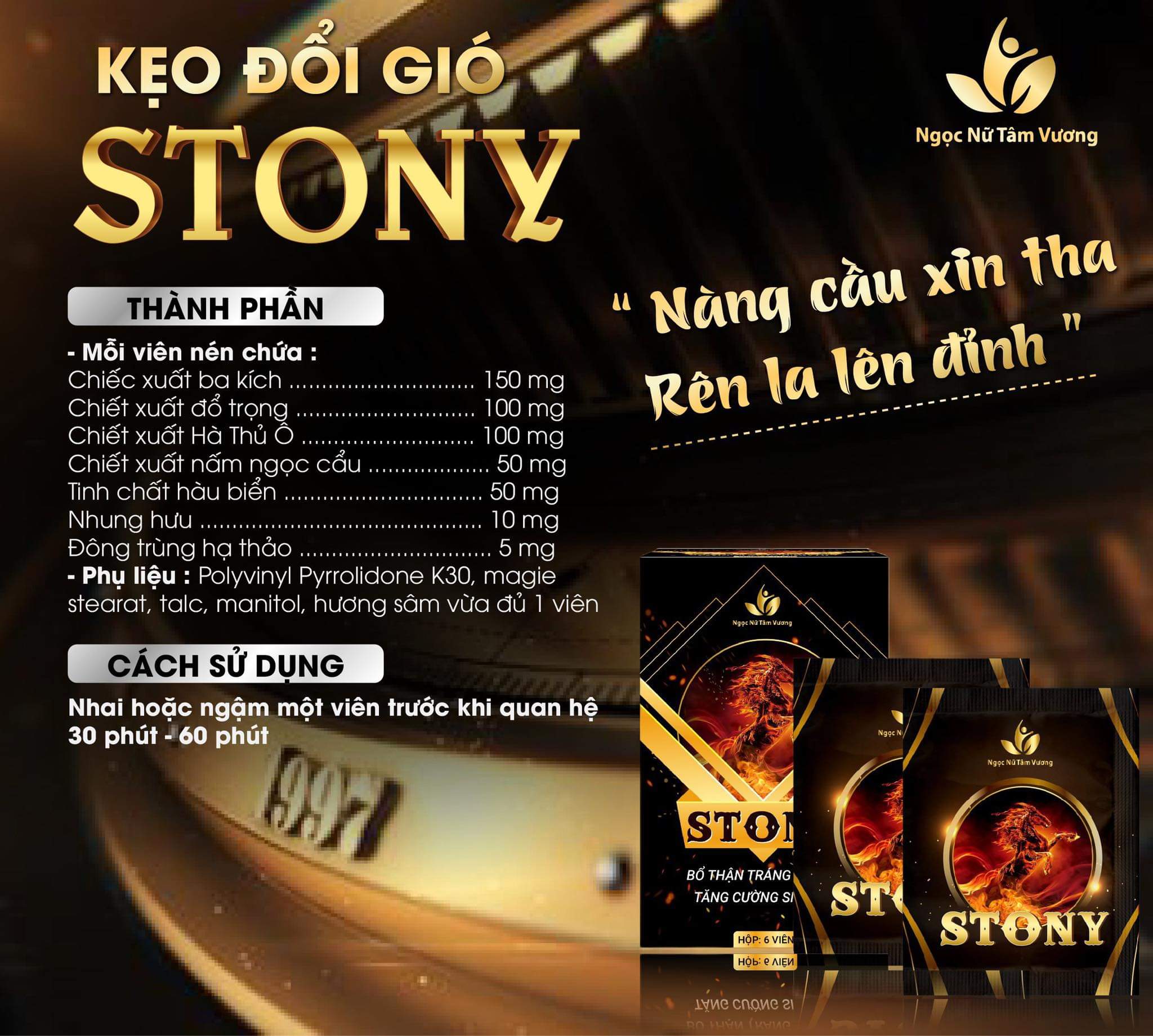 [CHE TÊN SP ] 1 VIÊN-KẸO ĐỔI GIÓ STONY CHÍNH HÃNG