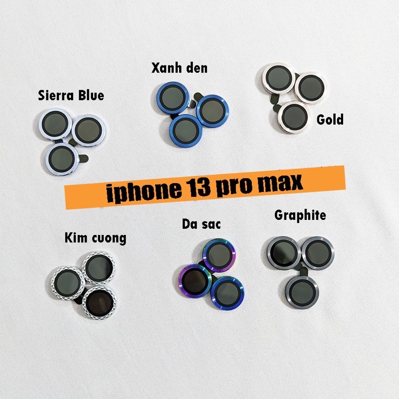 Bộ 3 mắt bảo vệ camera iPhone 13 pro max 13 pro 13 13 mini nhiều màu
