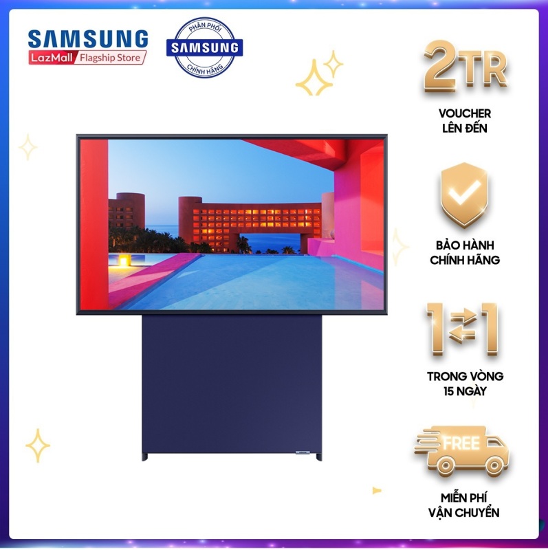 Tivi Qled The SERO Samsung QA43LS05TAKXXV 43inch 4K-S Ultra HD Màn hình xoay tối ưu hoá với nội dung điện thoại chính hãng