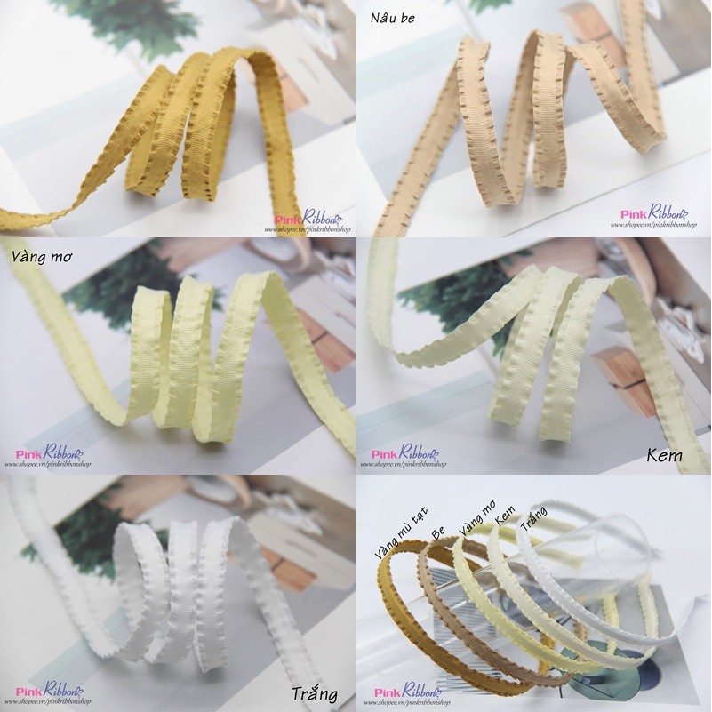 [Set 2 mét] Dây luồn bờm viền dún bèo 1cm