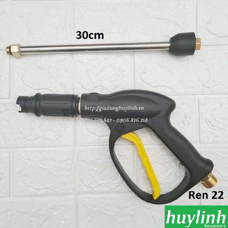 [HCM]Súng phun xịt cao áp dùng cho máy rửa xe Ren 22 - Loại lõi kim loại