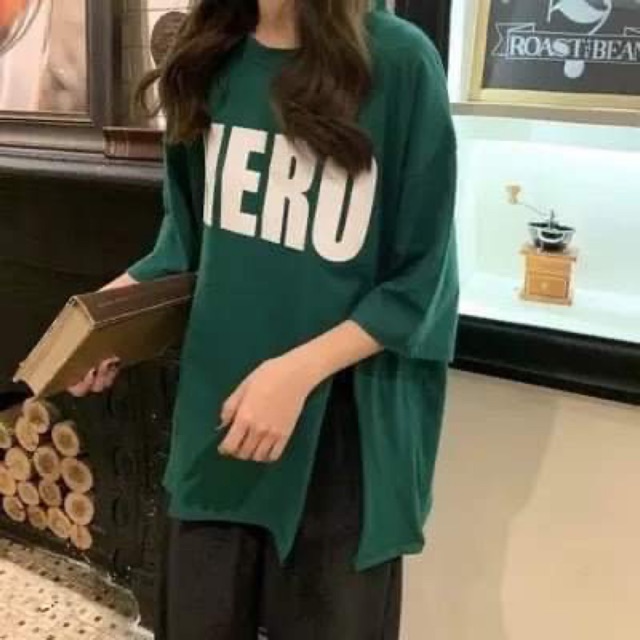 Áo xẻ HERO xanh BY12 , Áo thun nam nữ, quần kaki, quần nữ, sét bộ mặc ở nhà, áo thun tay dài, quần jean ống rộng - LEEDA