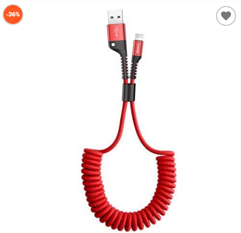 Baseus Cáp sạc Lightning dây xoắn đàn hồi Baseus Fish Eye Spring Data dùng cho iPhone / iPad (2A, 1M, Spring Fast Charging Data Lightning Cable)
