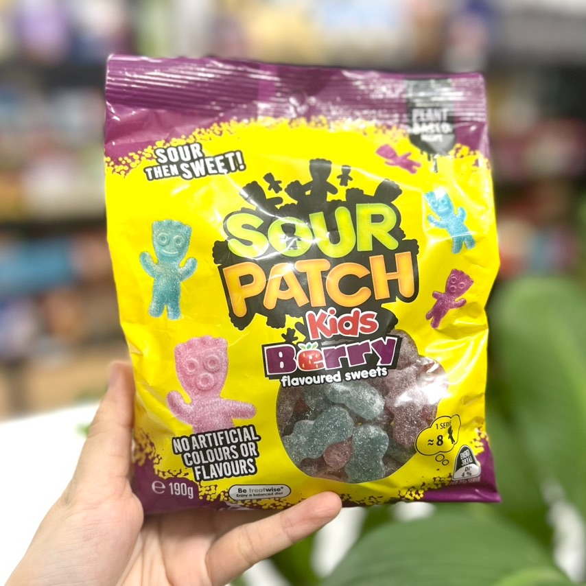 (HÀNG ÚC) Kẹo chua dẻo phủ đường SOUR PATCH KIDS 190gr