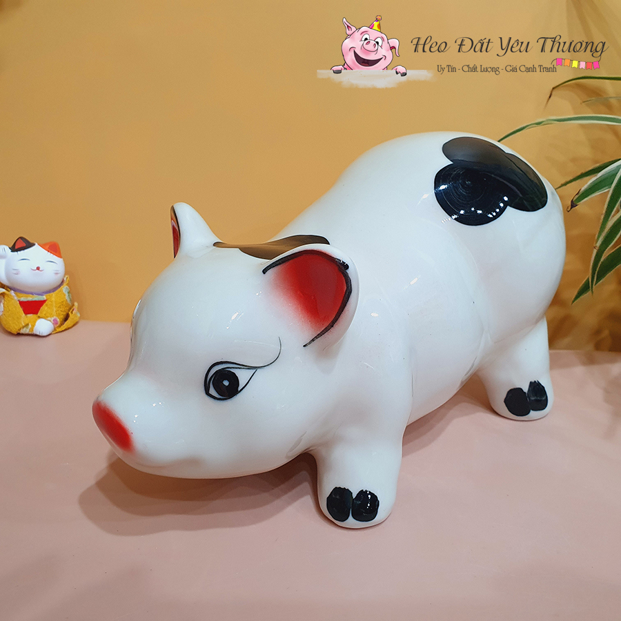 Lợn đất heo đốm gốm sứ tiết kiệm