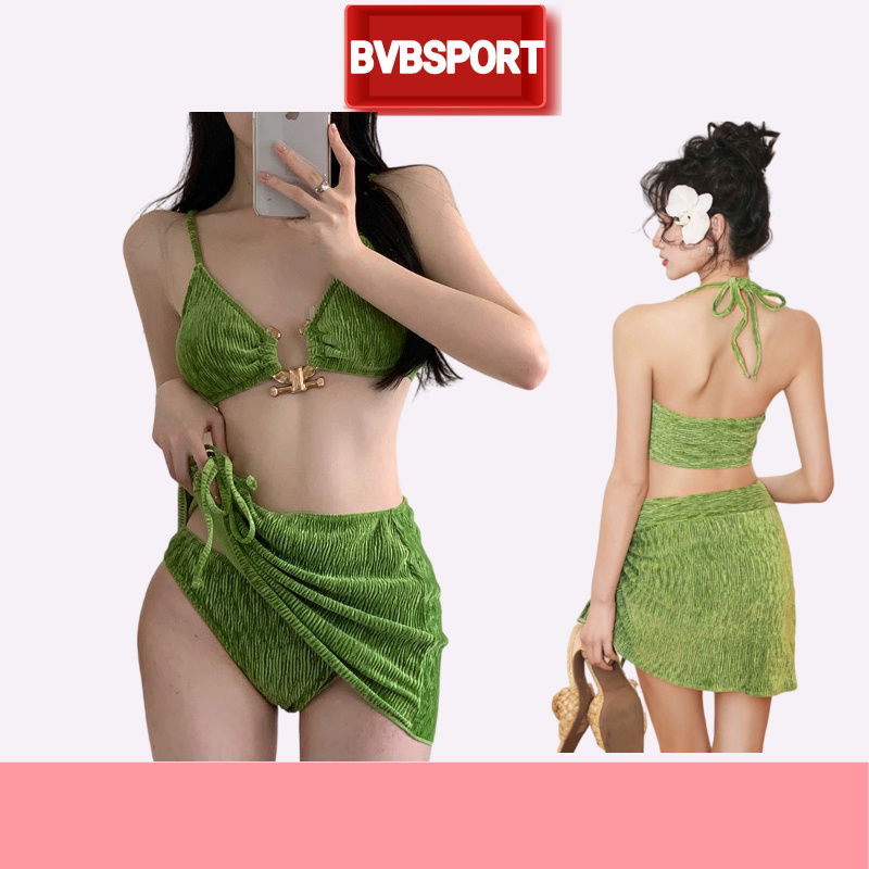 Bộ Đồ Bơi Ba Mảnh Chất Liệu Nhung