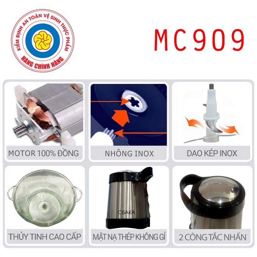 MÁY XAY THỊT ĐA NĂNG  OSAKA MC909 1.5 LÍT