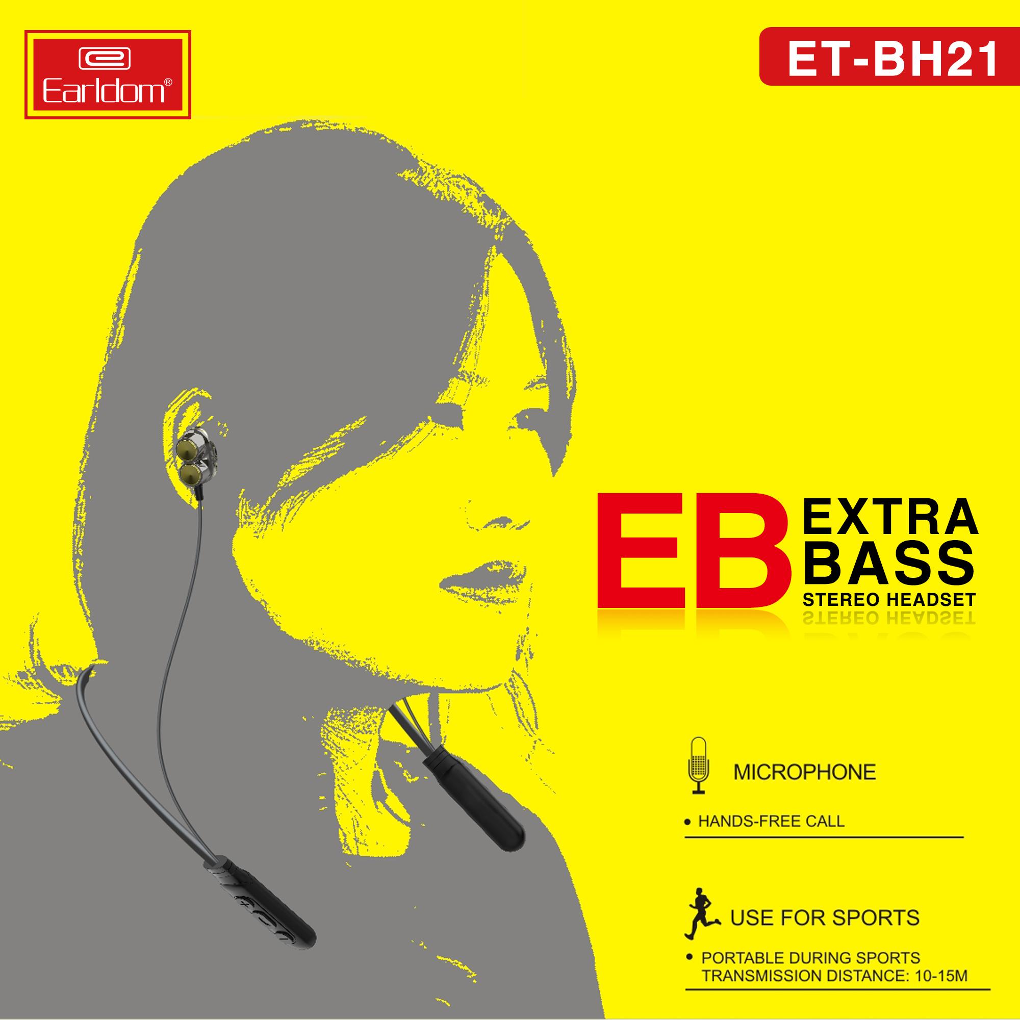 Tai Nghe Bluetooth Earldom BH21 (2 Tai, Có Dây)