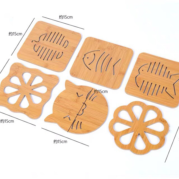 [HÀNG MỚI VỀ] Miếng lót nồi bằng gỗ, cách nhiệt, chống nóng, trơn trượt nồi, bát, hình dáng ngộ nghĩnh, GIAO MÀU NGẪU NHIÊN