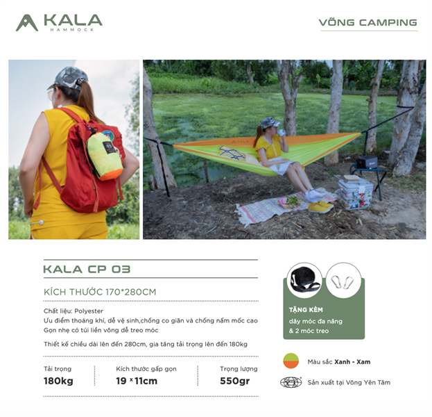 Võng dã ngoại siêu nhẹ KALA Hammock