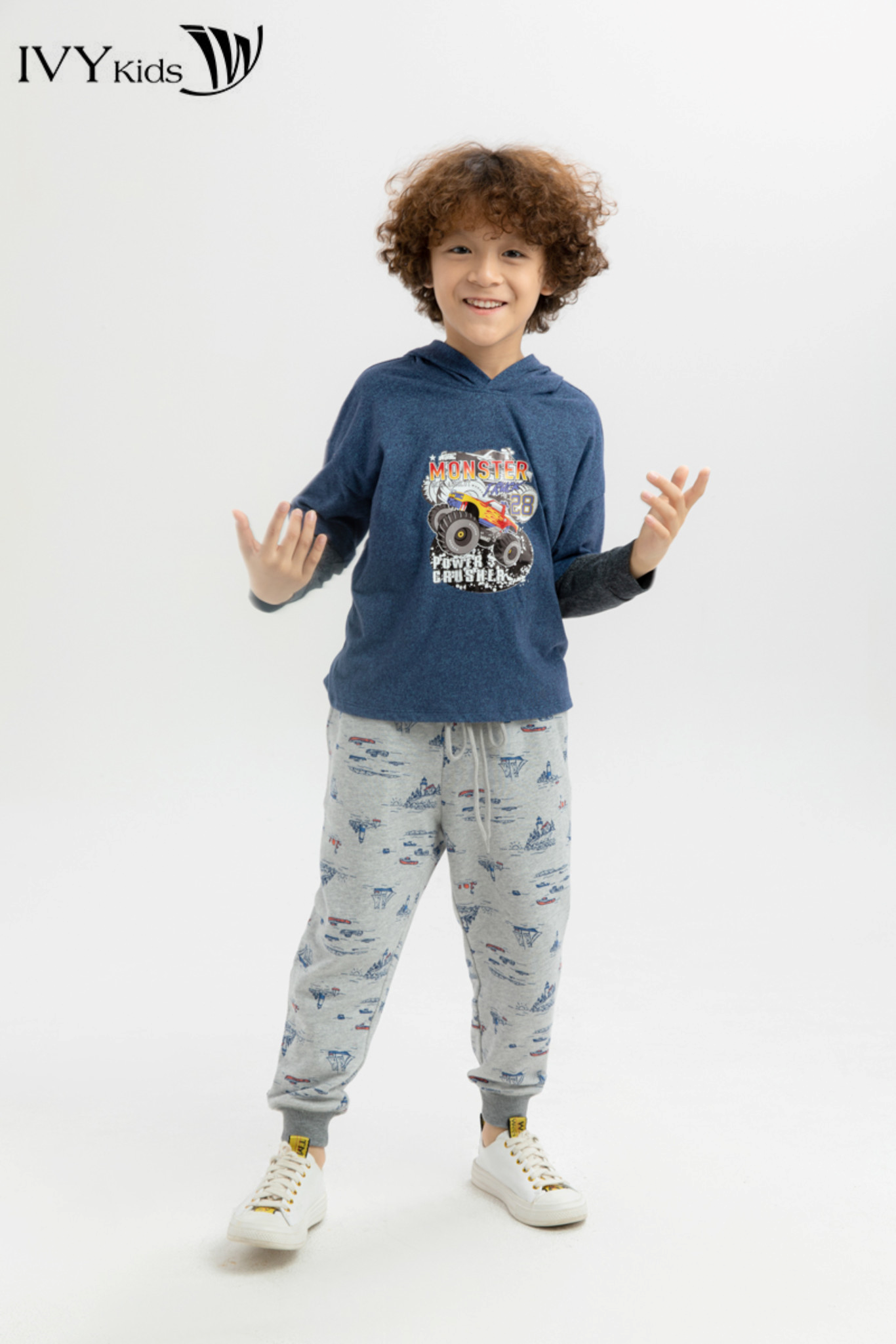Áo thun bé trai Monster IVY moda MS 58K1102