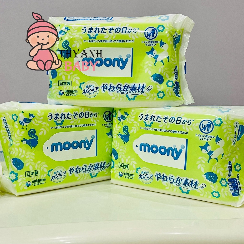 Khăn Giấy Ướt Moony Nhật 80 Tờ Không Mùi